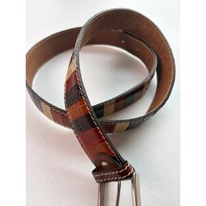 Italian Made Patchwork Leather Belt 'Fratelli Inspired' 110/44 Multicolor